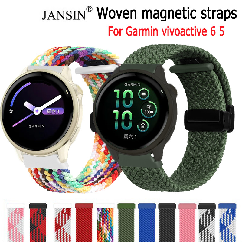 สายรัดไนลอน สําหรับ Garmin vivoactive 6 Band สร้อยข้อมือถักแม่เหล็ก สําหรับ vivoactive 5 อุปกรณ์เสริม