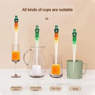 แปรงล้างแก้ว 5 in 1อเนกประสงค์ ด้ามยาว 36CM หมุนได้360องศา แปรงล้างขวดนม
