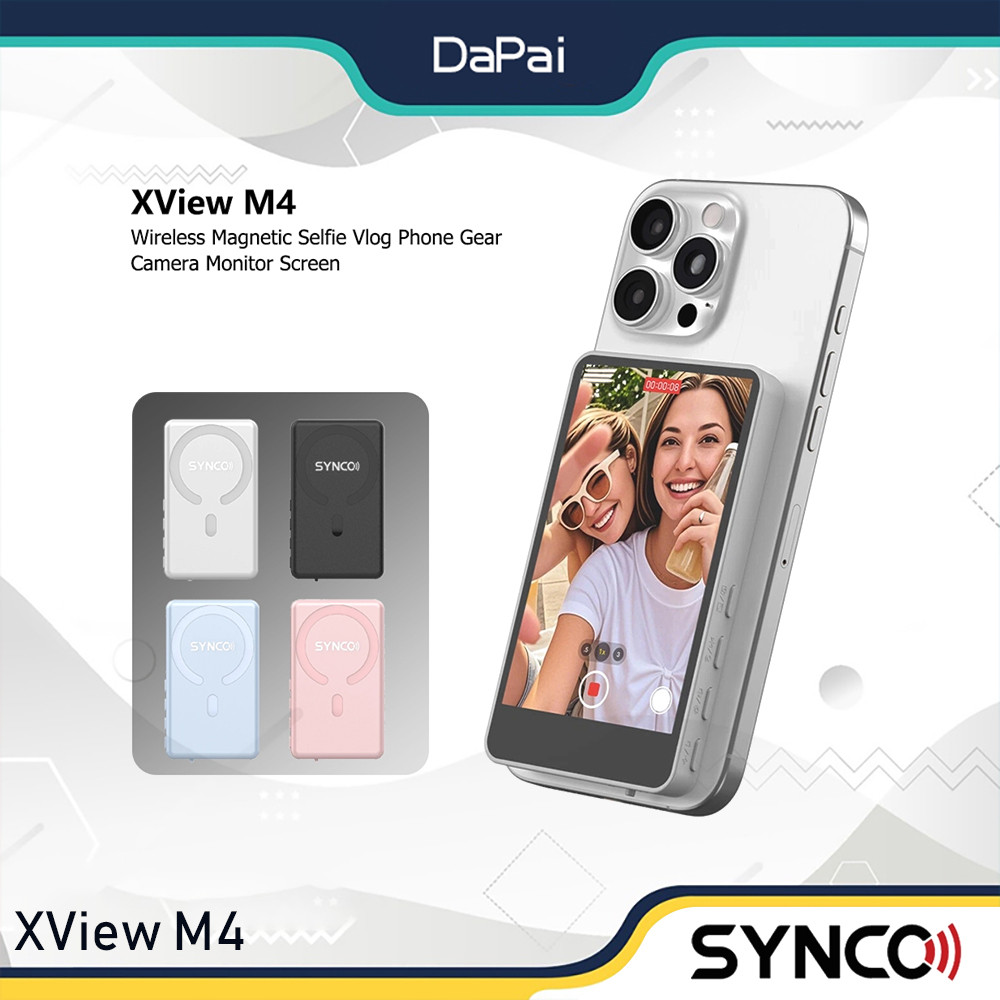 SYNCO XView M4 ไร้สาย Magnetic Selfie Vlog โทรศัพท์เกียร์กล้องหน้าจอ
