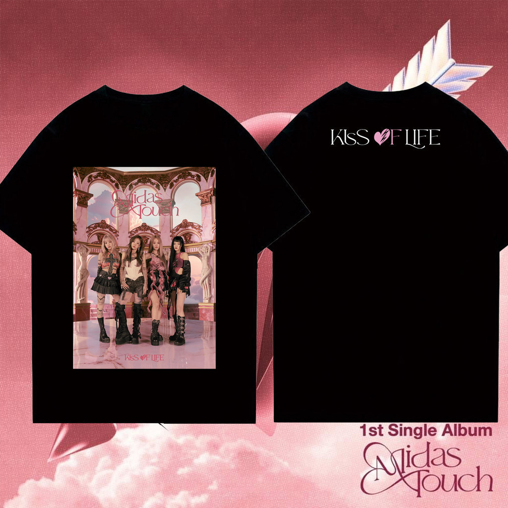 [Csndice] ผ้าฝ้าย แขนสั้น เสื้อยืด KISS OF LIFE Midas Touch แขนสั้นผ้าฝ้าย สุภาพสตรีแขนสั้น unisex