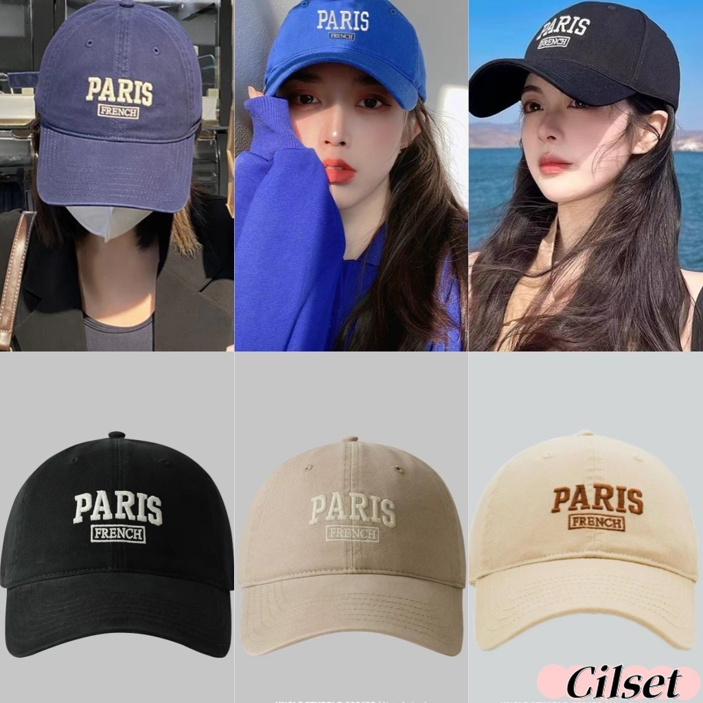 Cilset🛒พร้อมส่ง🎀 หมวกแก๊ปเบสบอล ปัก PARIS หมวกแก๊ป มี 5 สี สไตล์เกาหลี /MK-3