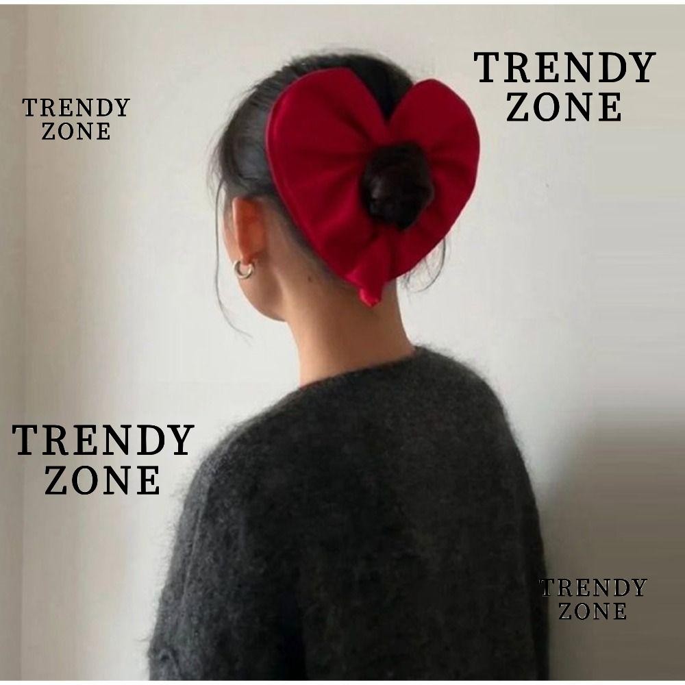 แนวโน้มyzone ยางรัดผมรูปหัวใจ,สีแดงซาตินลูกชิ้นหัววงกลม,ที่มีคุณภาพสูงต่ําผมหางม้ายางรัดบุญอุปกรณ์ผม
