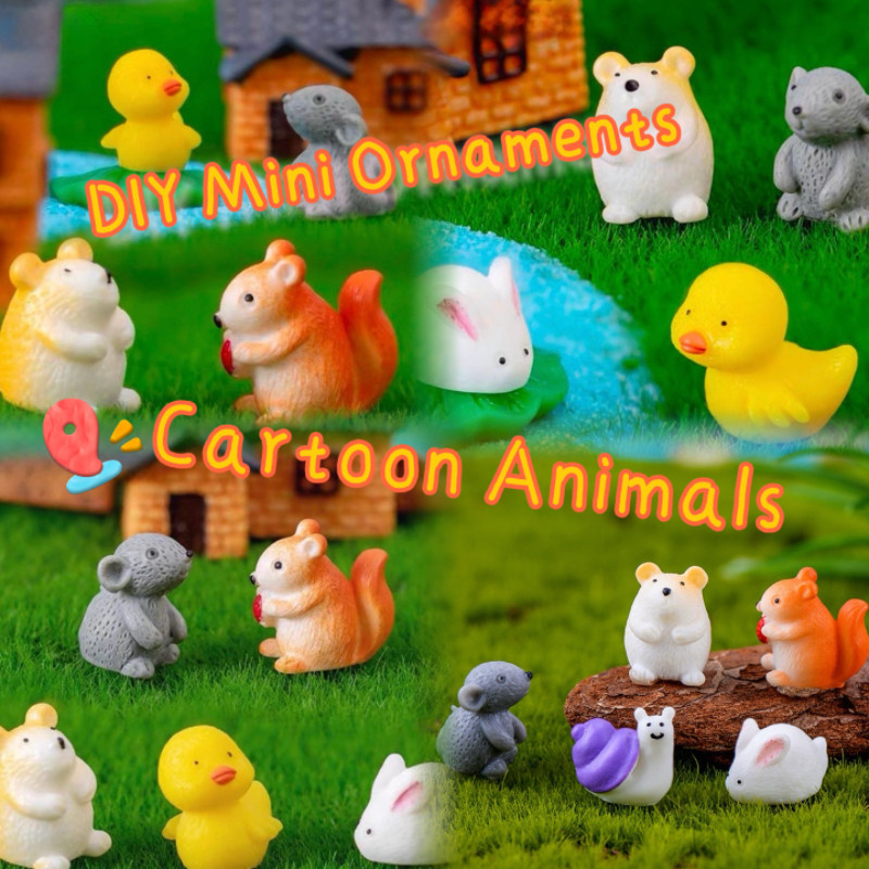 Creative หกรูปแบบมินิการ์ตูนสัตว์ขนาดเล็ก Moss Micro ภูมิทัศน์ตกแต่งสวนภูมิทัศน์เครื่องประดับ DIY Succulent พืช D