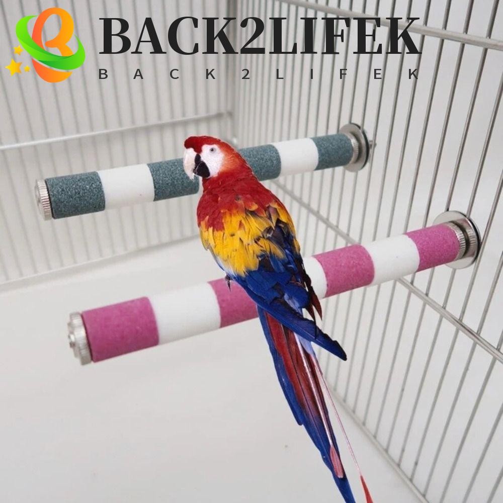 BACK2LIFEK Bird Claw Beak Grinding Bar,ไม้สีสันParrot Station Pole,กรงอุปกรณ์เสริมสวมใส่ทนทานBird Claw CAGEของเล่นBird Perch