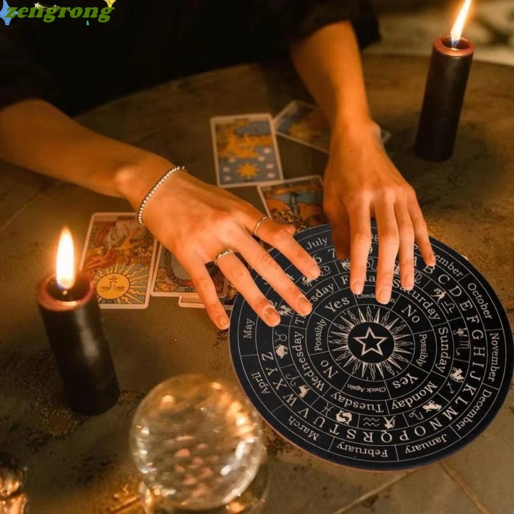 ZENGRONG Star Pendulum Board, Decision Plate Metaphysical Dowsing Divination Board, Magics การทําสมาธิแม่มดแท่นบูชาอุปกรณ์กระดานข้อความ