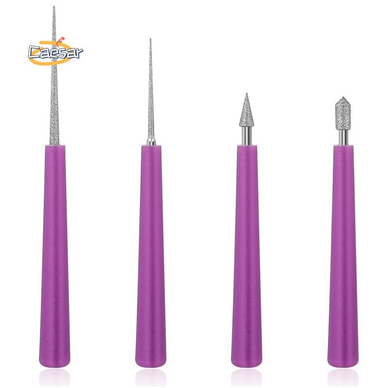 caesarA8Diamond Tipped ลูกปัด Reamer สําหรับเครื่องประดับทํา Beading Hole Enlarger เครื่องมือสําหรับแก้วพลาสติกโลหะลูกปัดไม้ 4 ชิ้น