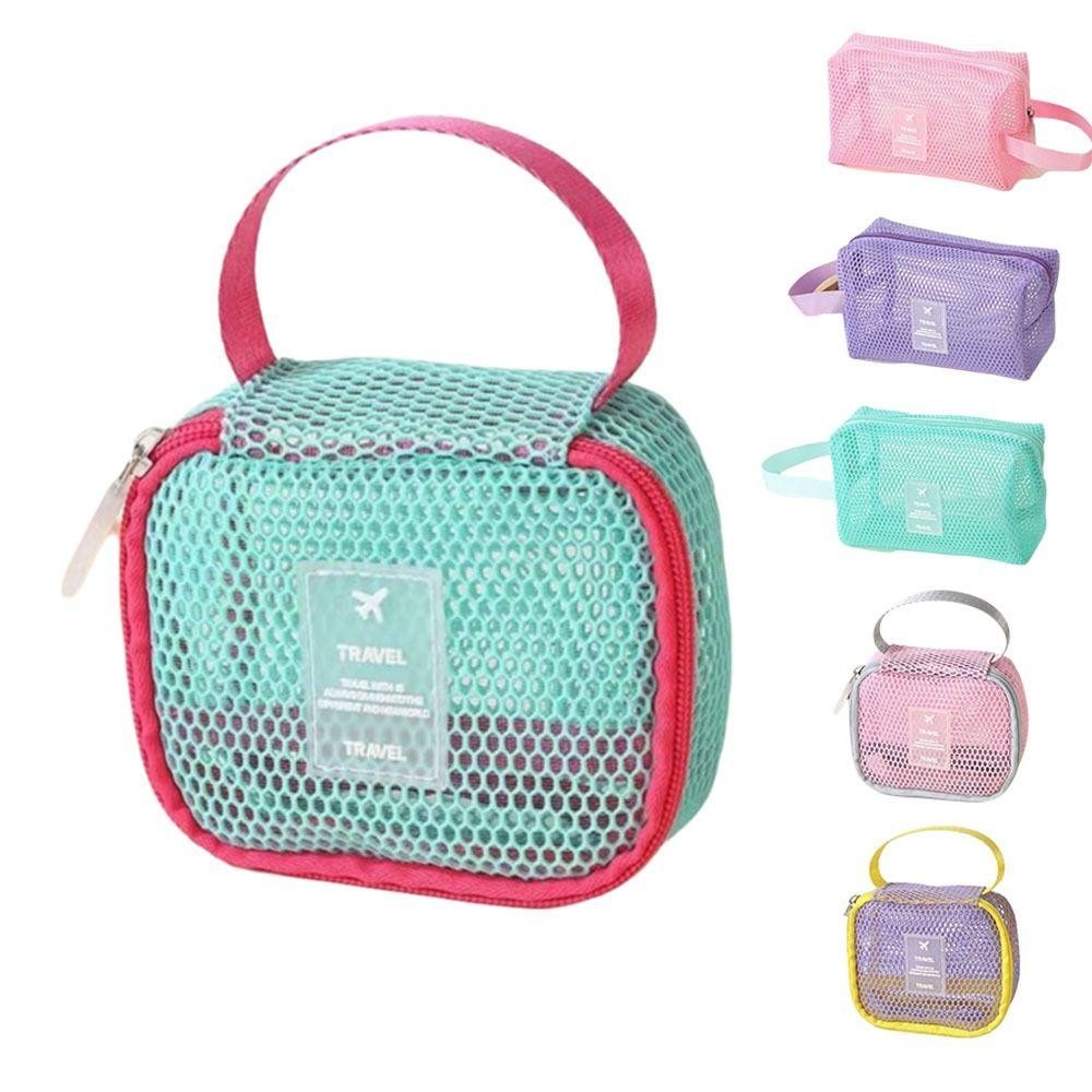 กระเป๋าเครื่องสําอาง ALIZAR, กระเป๋าเก็บตาข่ายสี Hollowout Dopamine, กระเป๋าใส่อุปกรณ์อาบน้ําสําหรับเดินทางความจุขนาดใหญ่แบบพกพา - รูปที่ 6