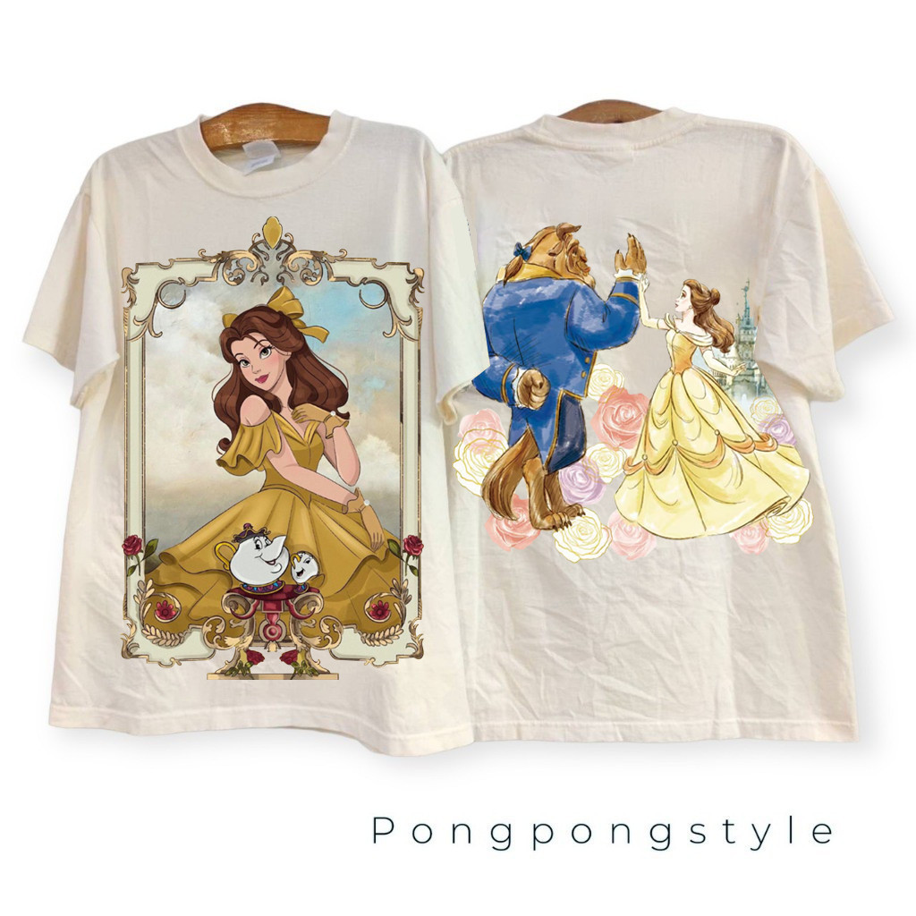 Beauty and the Beast Cotton Basked Crew Neck T-Shirt S-5XL