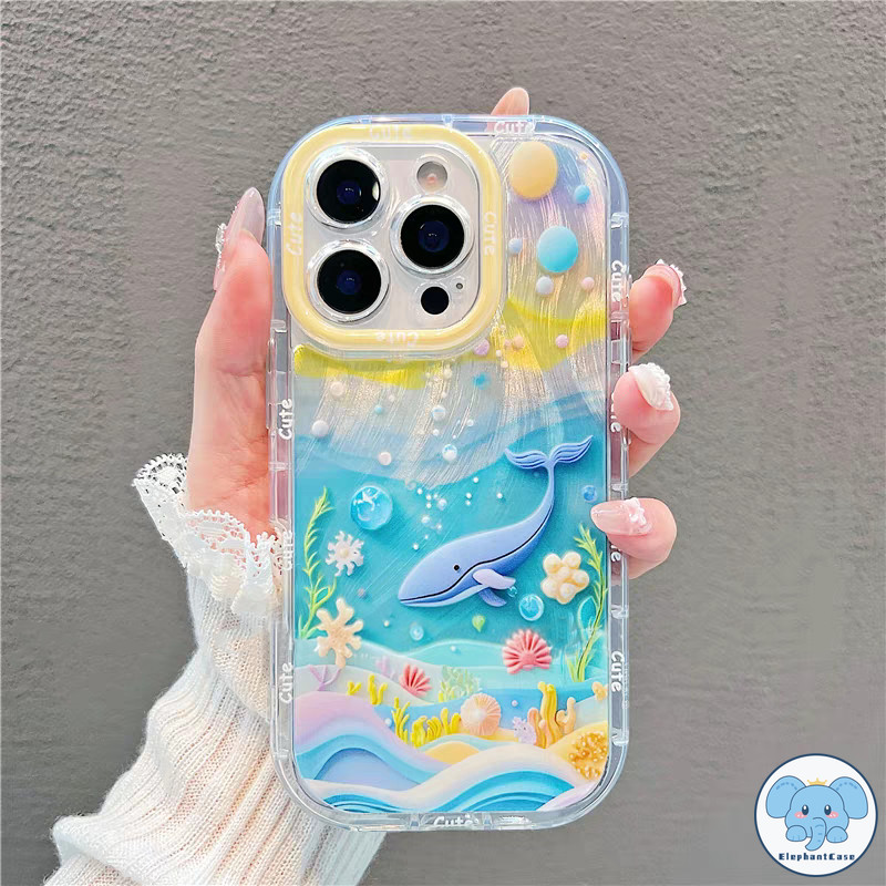 เคสขนนทะเลรูปปลาวาฬสีน้ำเงินสุดฝัน สำหรับ IPhone 15 11 16 13 12 14 Pro Max X XR XS Max 16 15 7 8 Plus เคสไอโฟน16 - รูปที่ 6