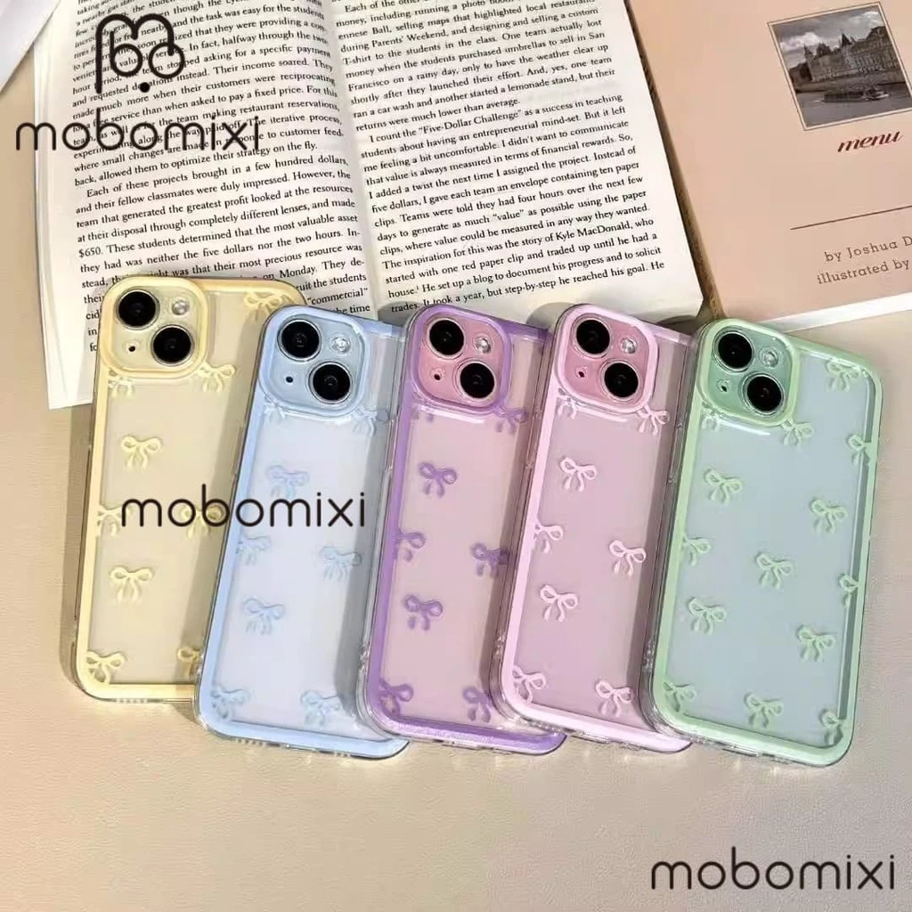 เคสสําหรับ OPPO A3 A3X A5 PRO A3 PRO A17 Simple เต็มหน้าจอโบว์กันกระแทกเคสโทรศัพท์มือถือ TPU
