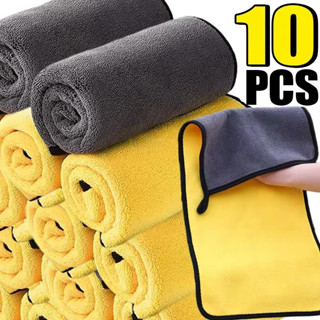 3/5/10 ชิ้น ผ้าทําความสะอาดไมโครไฟเบอร์สองด้านสําหรับรถยนต์/…