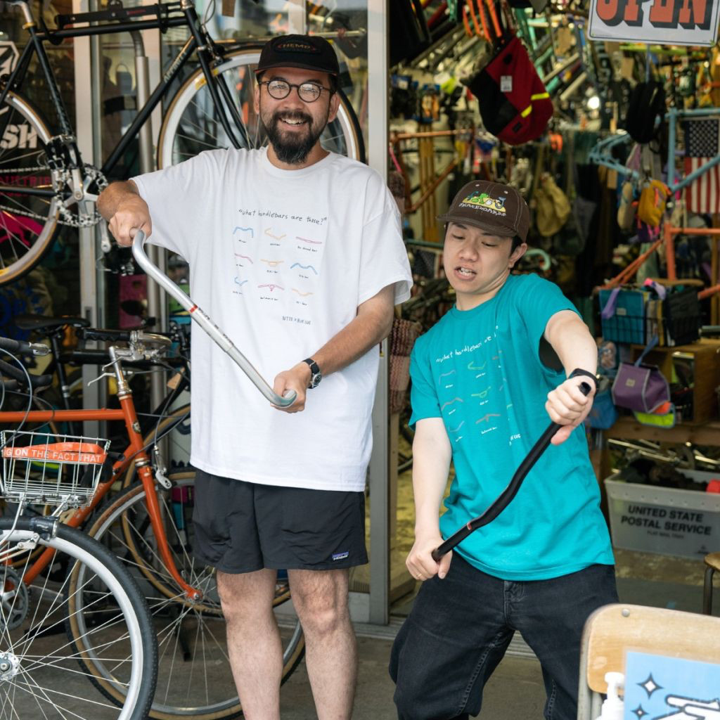 ผ้าฝ้าย 100% สีฟ้า LUG x NITTO คนรักจักรยานเสื้อยืดลายแฮนด์
