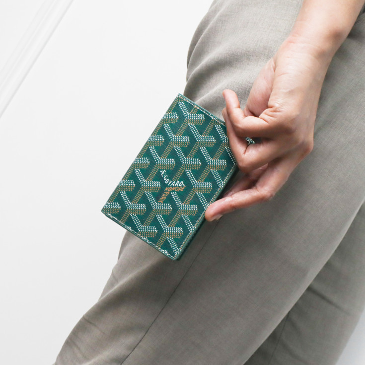 สินค้าแท้มือสอง   ที่ใส่บัตร  GOYARD  ผู้ถือหนังสือเดินทาง  ที่ใส่บัตรอเนกประสงค์  ผู้ถือบัตรกรีนการ