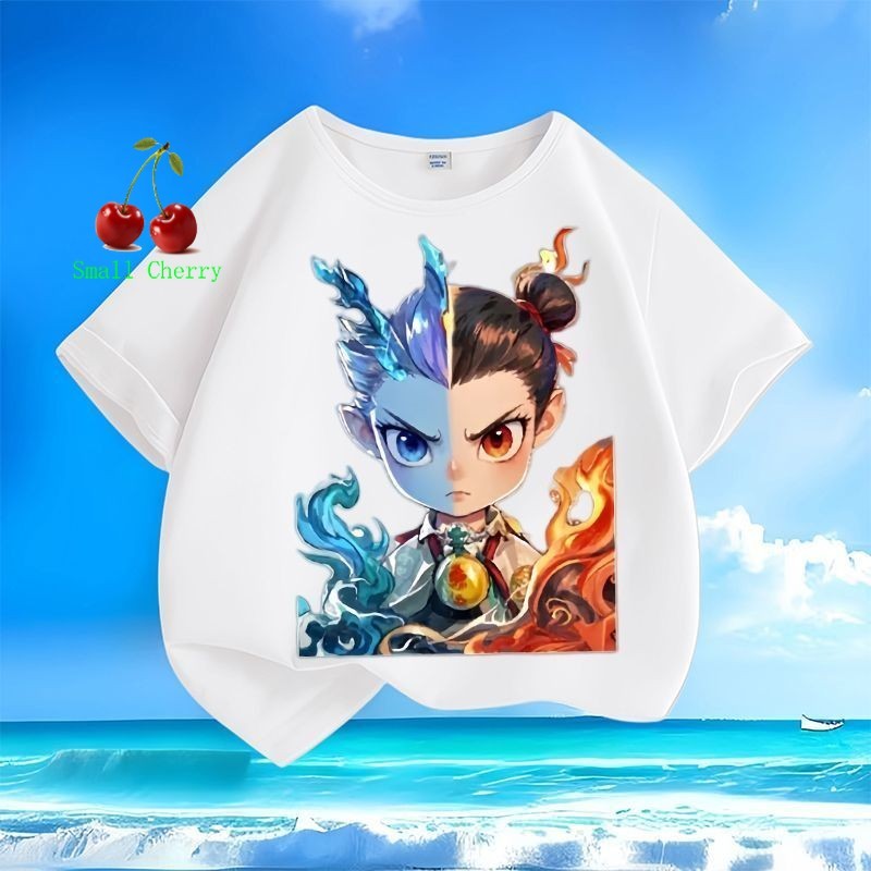 Ready Stock Nezha 2 figure T Shirt For Women Nezha Ao Bing T-shirt 2025 Oversize T-shirt Short