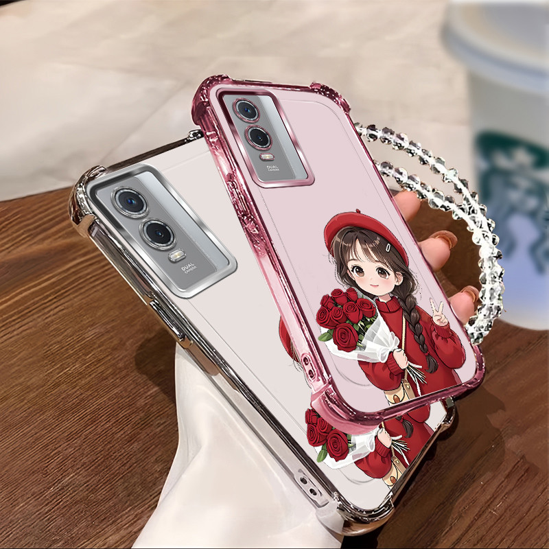 เคส VIVO Y76 Y76S 5G Y72 เคสโทรศัพท์สําหรับซิลิโคนใหม่สี่มุมป้องกันการตก XHM