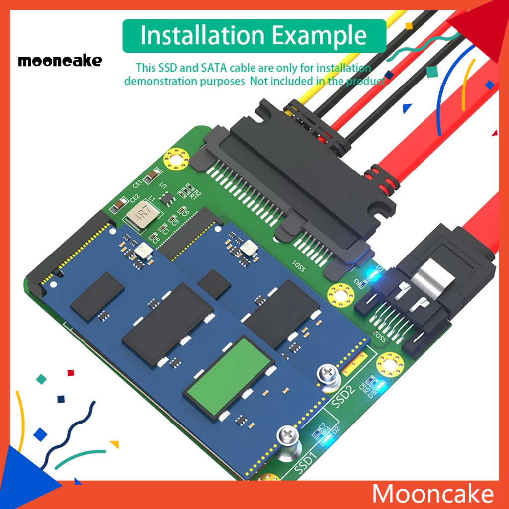 ขนมไหว้พระจันทร์| การ์ดอะแดปเตอร์ M.2 Key B Sata3 Ssd การ์ดขยาย M.2 การ์ดอะแดปเตอร์ Sata Ssd คู่ความ