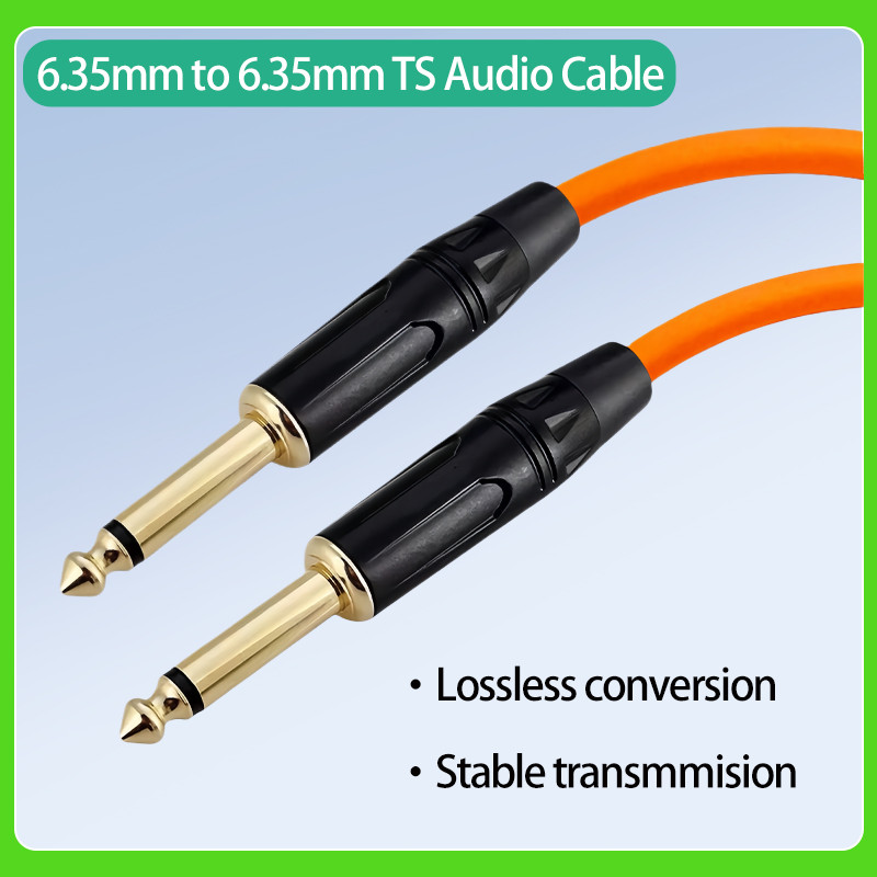 1.0M/1.5M/3.0M/5.0M6.35มม.สายเครื่องมือ6.5มม.แจ็คโมโน1/4 "TSสายไม่สมดุลกีตาร์แพทช์สาย/Instrumentชายชายชายชาย