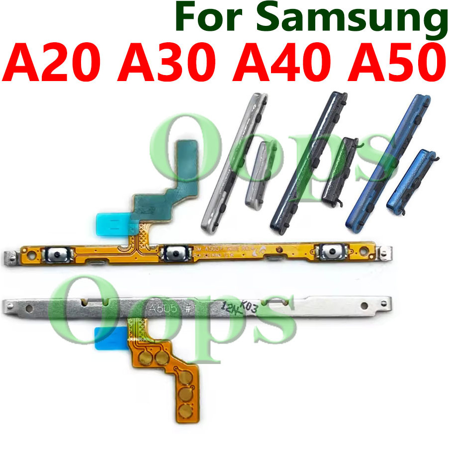 ปุ่มปรับระดับเสียงไฟ Flex สําหรับ Samsung galaxy A20 A30 A40 A50 ปุ่มปิดด้านข้างปุ่ม Flex Cable Ribbon