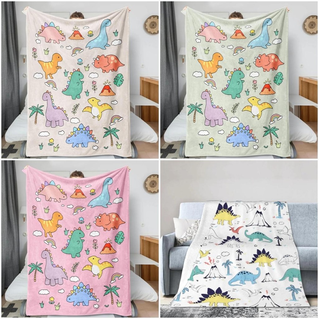 ผ้าห่มไดโนเสาร์สําหรับเด็กผู้ชาย Soft Warm Cozy น่ารัก Dino ผ้าห่มสําหรับของเล่นเด็กของขวัญเหมาะสําหรับเตียง, ตั้งแคมป์กลางแจ้ง