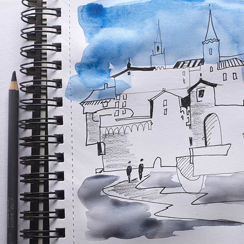 WINSOR & NEWTON สมุดสเก็ตช์ภาพหนา 170g 50 หน้า a4/a5 Lint-Free ภาพวาดนักเรียนทุ่มเท Sketch ดินสอทาสีมือสมุดบันทึกโดยเฉพาะ - รูปที่ 2
