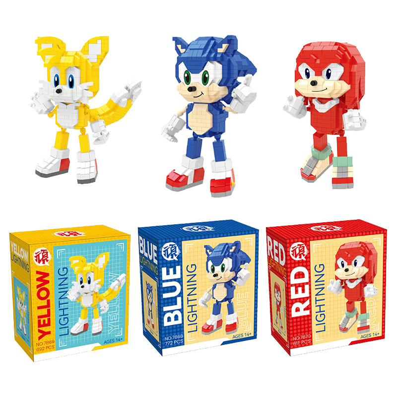 Sonic Building Blocks Puzzle ของเล่นเด็กของเล่นเพื่อการศึกษาของขวัญ Micro Small particle Building Bl