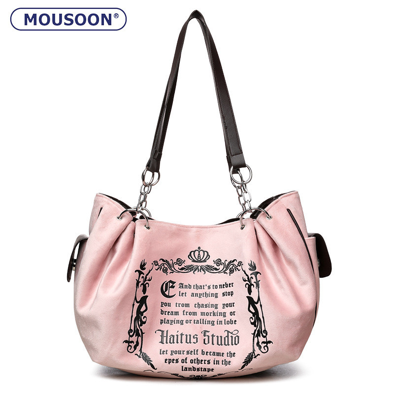 Mousoon ความจุขนาดใหญ่ Retro Artistic พิเศษ Chain Tote ผู้หญิงใหม่แฟชั่นกระเป๋าฟักทอง Crossbody นุ่ม