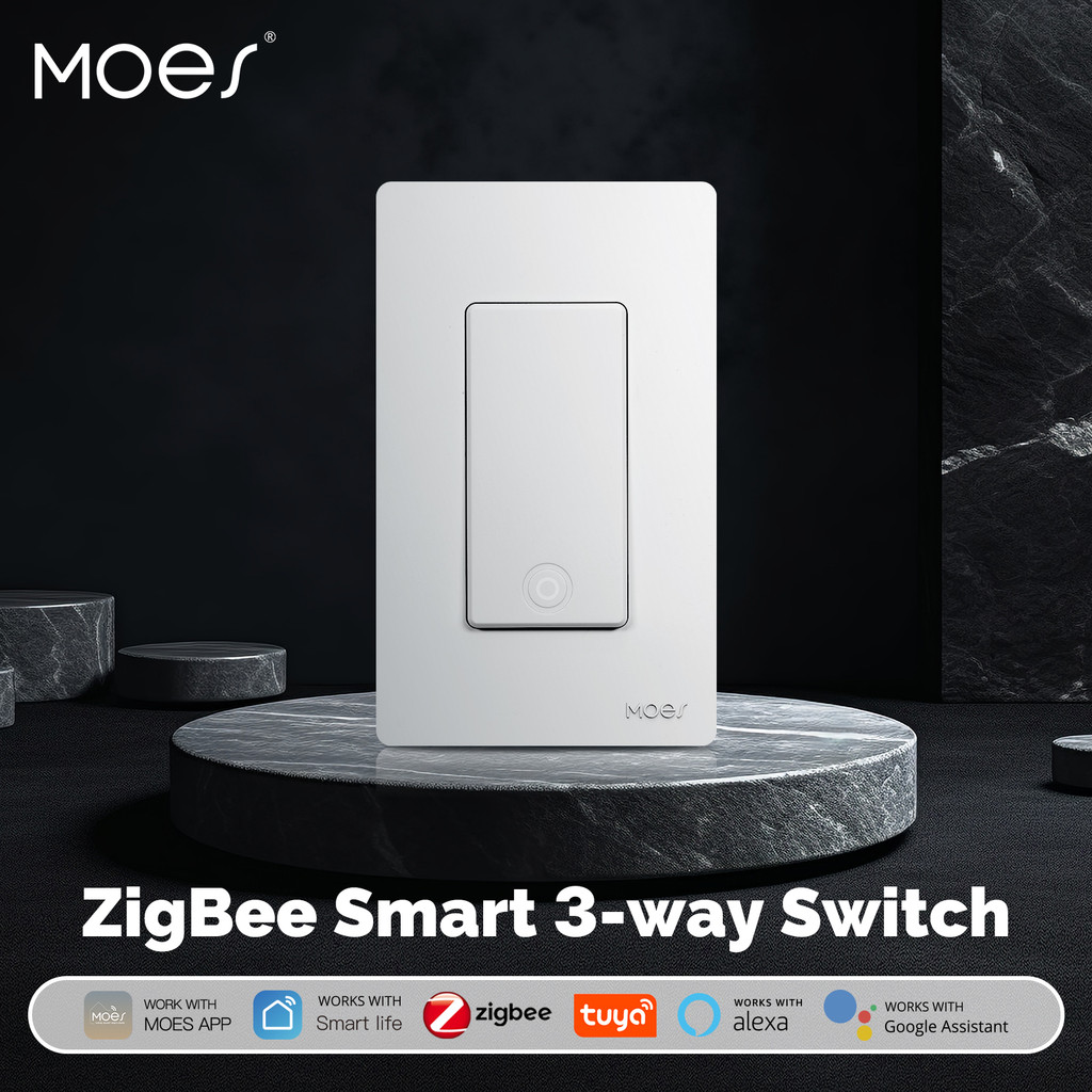 Moes Tuya Star Ring ZigBee สมาร์ท 3-Way Switch US รุ่น Neutral Wire จําเป็น App รีโมทคอนโทรลทํางานร่