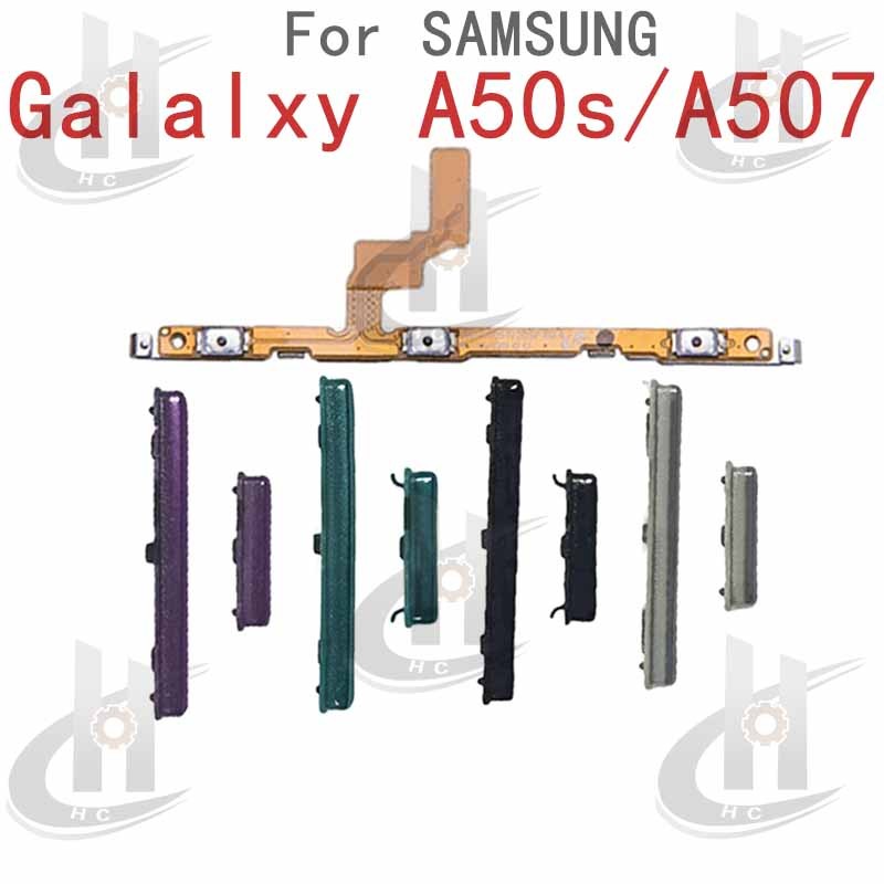 สําหรับ Samsung A50s/A507 ปุ่มปรับระดับเสียง ปุ่มด้านข้าง Flex Cable คีย์ปิดระดับเสียง ขึ้น/ลง อะไหล่ทดแทน