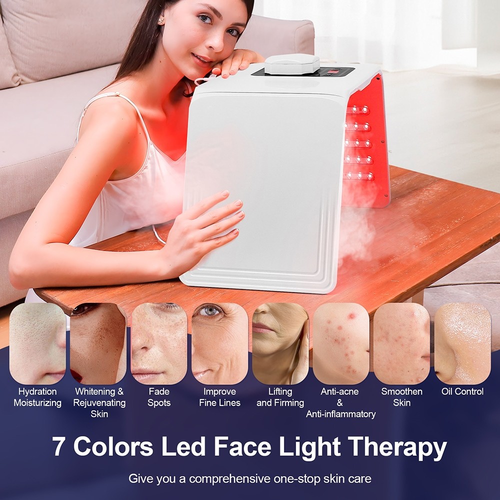พร้อมสต็อก 7 สี นํา โฟตอนเครื่องที่มีนาโนสเปรย์เพื่อไฮเดรชั่ชุ่มชื้นไวท์เทนนิ่งฟื้นฟูผิวยกกระชับ-เครื่องมือความงามสําหรับกําจัดสิว
