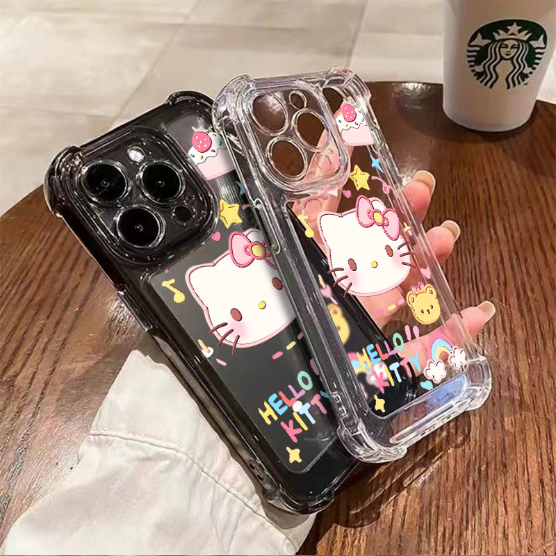 นุ่มแมวน่ารักกันชนเคสโทรศัพท์เข้ากันได้สําหรับiphone 16 11 13 14 15 12 Pro 7+ 8 Plus XS Max X XRกันกระแทกปลอกใสTPUซิลิโคน