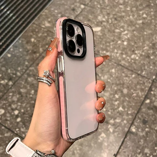 หรูหราโปร่งใสเคสโทรศัพท์สําหรับ ไอโฟน 11 12 13 14 15 16 มือโปร สูงสุด บวกกันชนใสปกหลัง