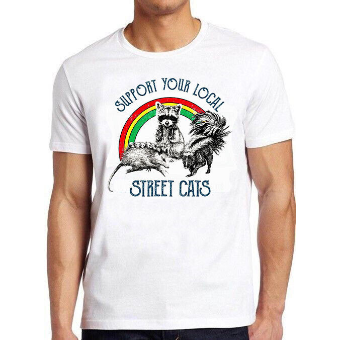 สนับสนุนแมวถนนท้องถิ่นของคุณ Pet Love Meme ตลก Tee T เสื้อ M799