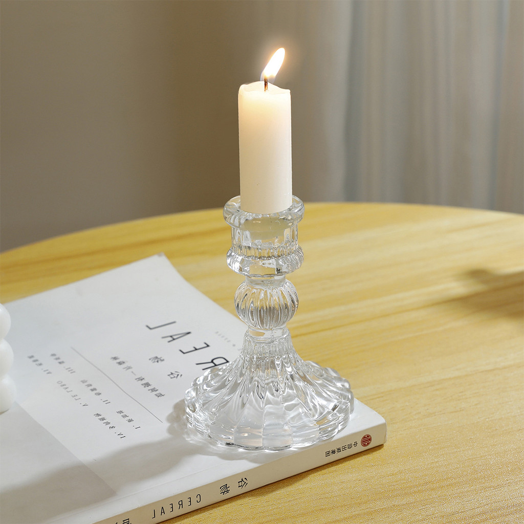 LEXO เชิงเทียนแก้ว เนื้อแก้วหนา แก้วเนื้อดี ใช้งานสะดวก candlestick รูปที่ 3