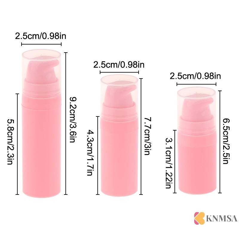 Knmsa] Refillable Lotion Fantless Pump Vacuum Toiletries Container Empty Plastic Cosmetic Bottle 5ml 10ml 15ml ศนนนเดิม