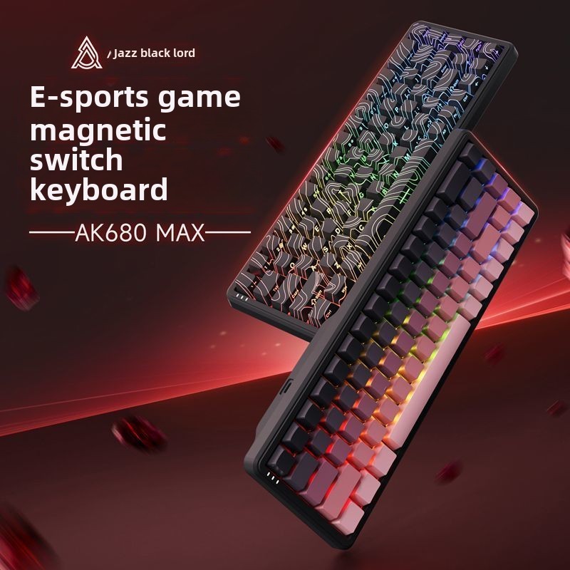 AJAZZ AK680 Max Rapid Trigger คีย์บอร์ดแบบมีสายไร้สายแม่เหล็กสวิทช์ Full-key Hot Swappable 8Khz Poll