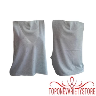 Topone-ผู้หญิงแขนกุดคอวีหลวมสีทึบเสื้อกล้ามฤดูร้อน