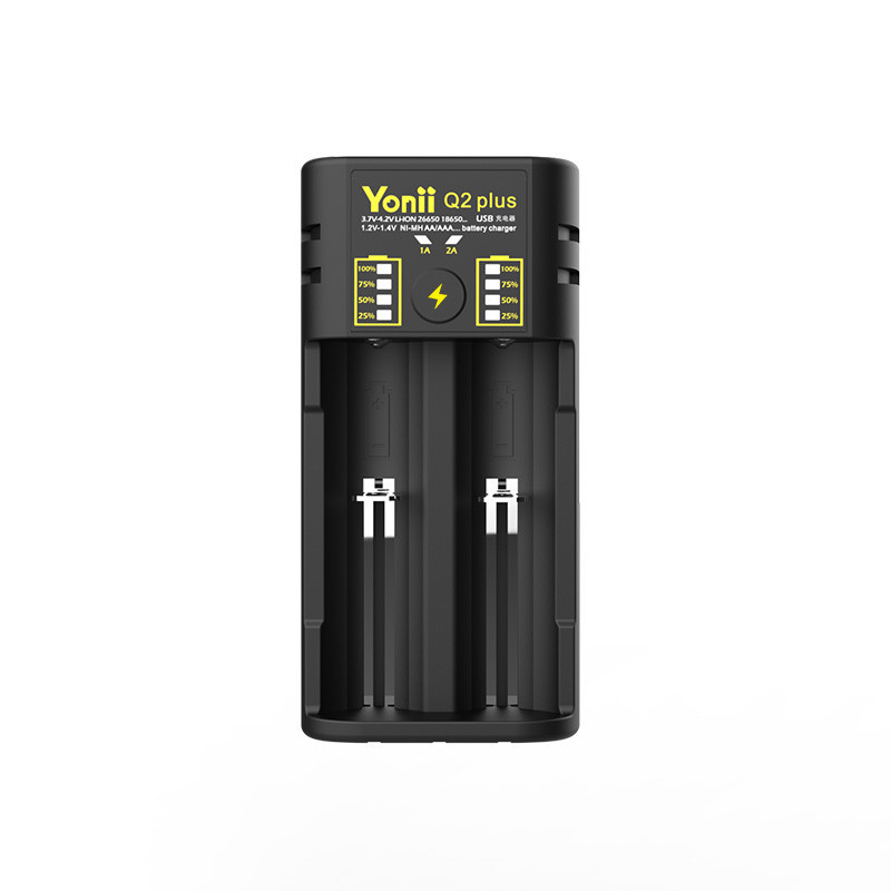 เครื่องชาร์จถ่าน 21700/26650/ถ่านชาร์จ 18650 Yonii Q2 Plus เพาเวอร์แบงค์3.6V/3.7V รองรับการจ่ายกระแสไฟฟ้าผ่าน USB(5V 1A)