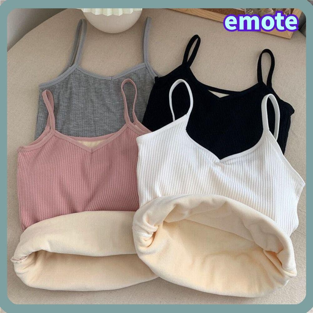 Emote ผู้หญิงถัง,เสื้อระบายความร้อนสีทึบบาง,แขนกุดข้นแน่นความยืดหยุ่นเสื้อกล้ามฤดูใบไม้ร่วงฤดูหนาว