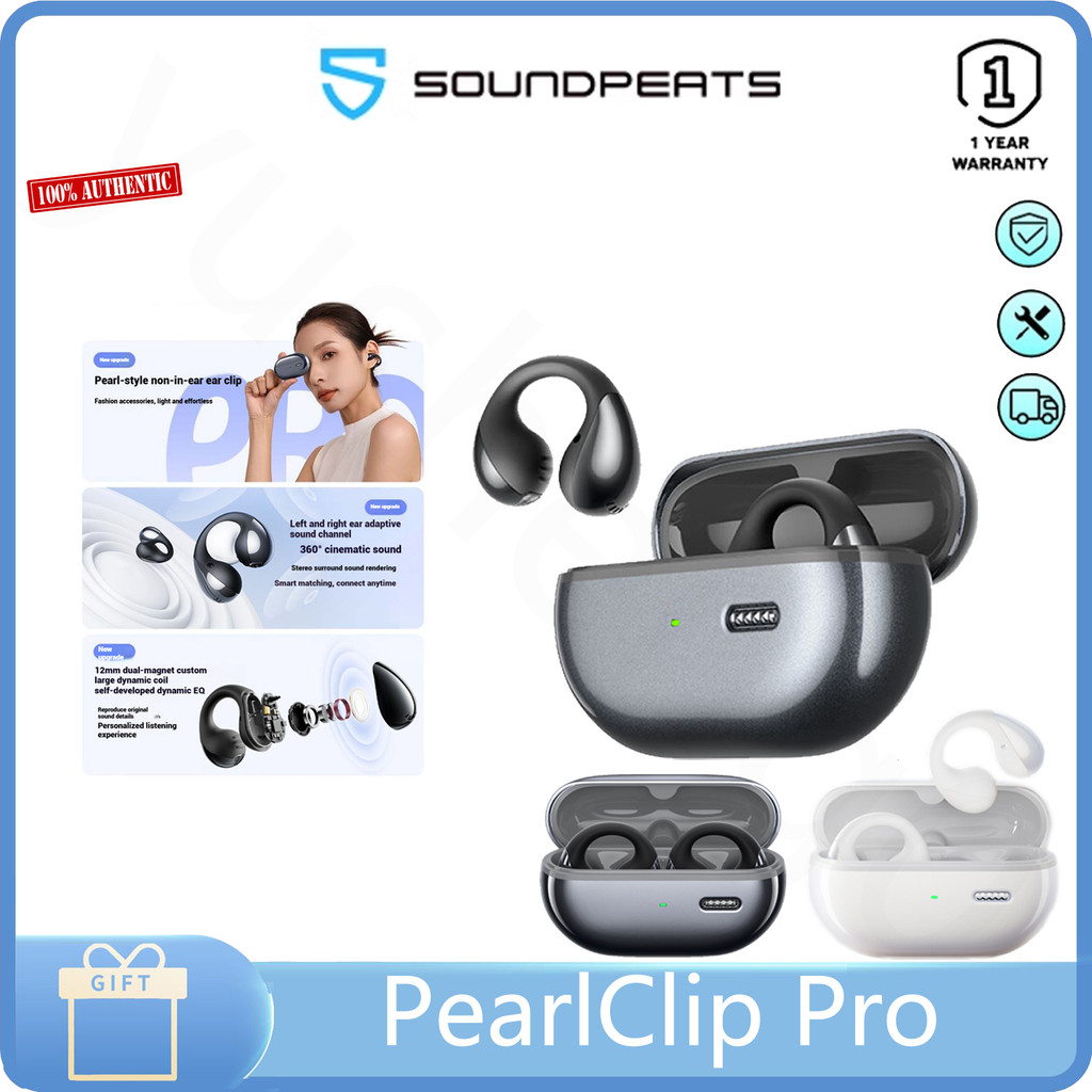 SoundPEATS PearlClip Pro True Wireless ear Clip earbuds Out of ear Open fast charging earbuds dual magnetic custom large moving coil cloud feel comfortable wearing Bluetooth 5.4