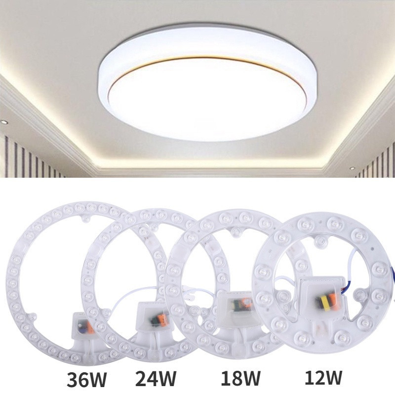 บอร์ดโมดูลไฟเพดาน LED 12 18 24 36W แบบเปลี่ยน สําหรับพัดลมติดเพดาน