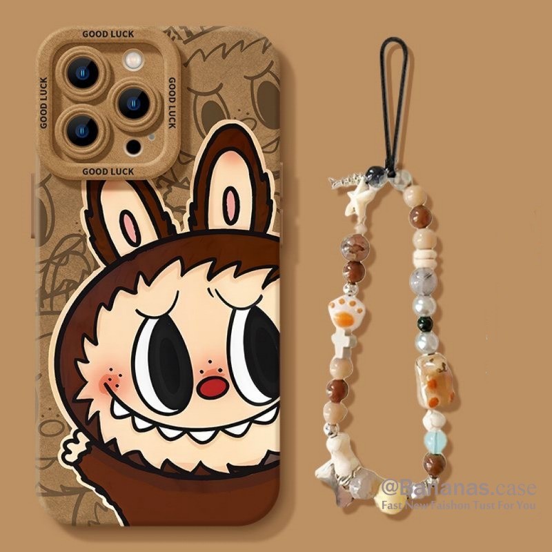 Iphone 16 15 14 13 12 11 Pro Max X Xr Xs Max 7 8 Plus SE2020 เคสโทรศัพท์การ์ตูนน่ารัก Labubu Soft + Lanyard ฝาหลัง