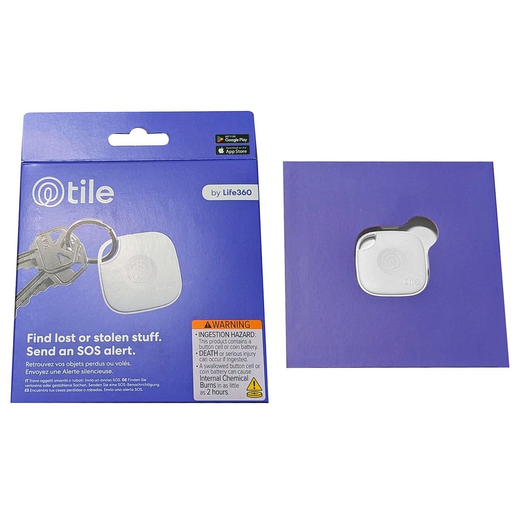Tile by Life360 Mate 2024 Bluetooth Tracker (1 Pack, White), RE-60021