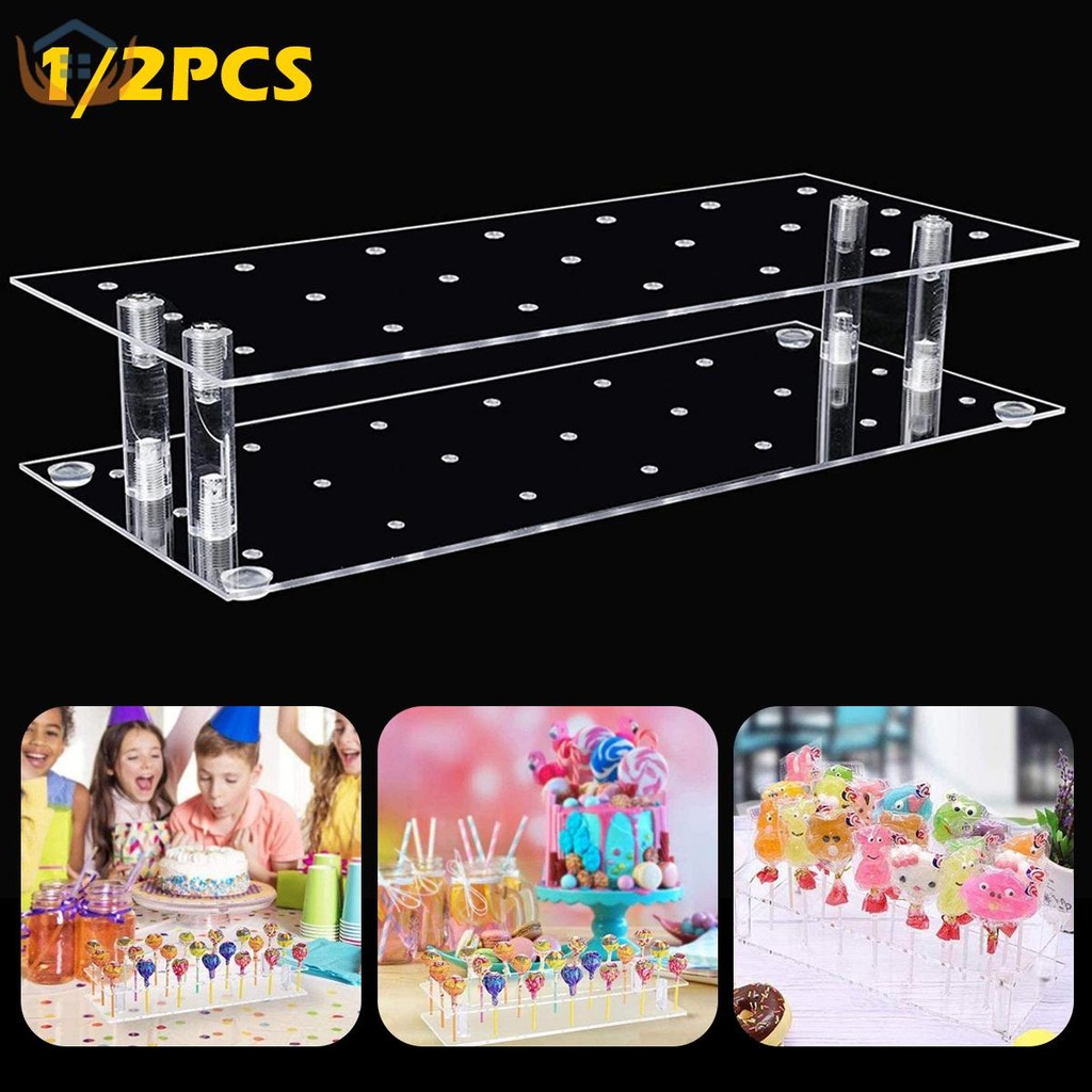 ขาตั้งอมยิ้มอะคริลิค 21 หลุมอะคริลิค Pop Holder โปร่งใส Lollipop Display ที่ถอดออกได้เค้ก Lollipop Stand Holder SHOPTKC4962