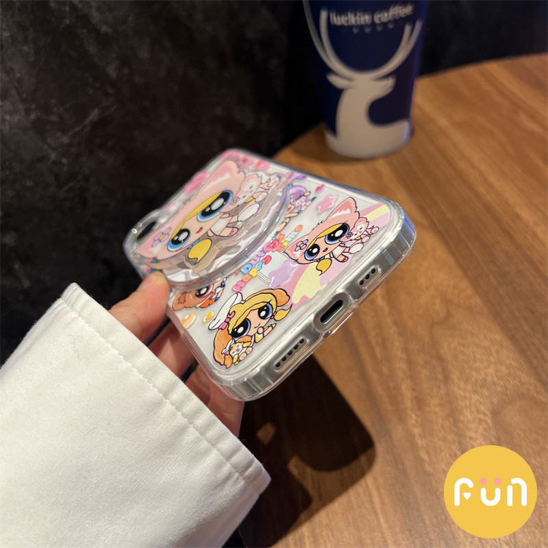 การ์ตูน ดิสนีย์ ที่ พาวเวอร์พัฟ สาวผู้ถือยืนชาร์จไร้สายโทรศัพท์มือถือกรณีเข้ากันได้สําหรับ ไอโฟน 16 15 บวก 14 13 12 มือโปร สูงสุด 11อะคริลิแม่เหล็กกันกระแทกมือถ - รูปที่ 7