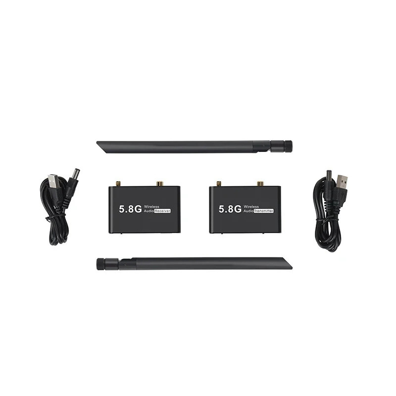 ตัวรับสัญญาณเสียงไร้สาย 5.8GHz ไร้สาย Coaxial Optical 3.5 มม. Audio Extender 50M สําหรับลําโพงทีวีเครื่องขยายเสียง Soundbar