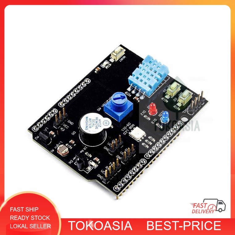 9 in 1 บอร์ดโล่มัลติฟังก์ชั่น DHT11 LM35 ความชื้นอุณหภูมิสําหรับ Arduino UNO