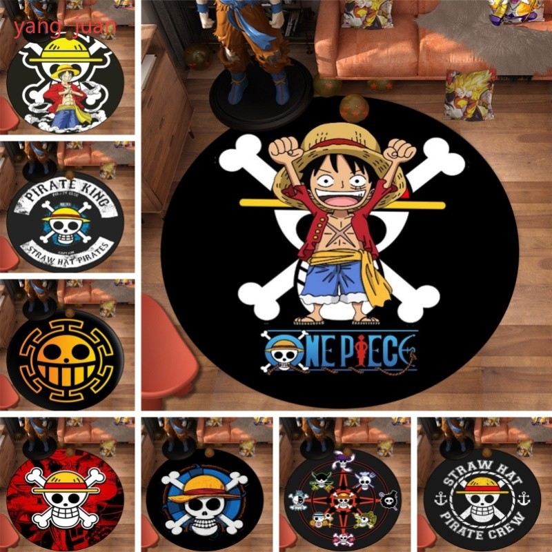 One Piece Luffy อะนิเมะพรมห้องนอนรอบการ์ตูนเด็กตะกร้าแผ่นปูพื้นเก้าอี้คอมพิวเตอร์ s76