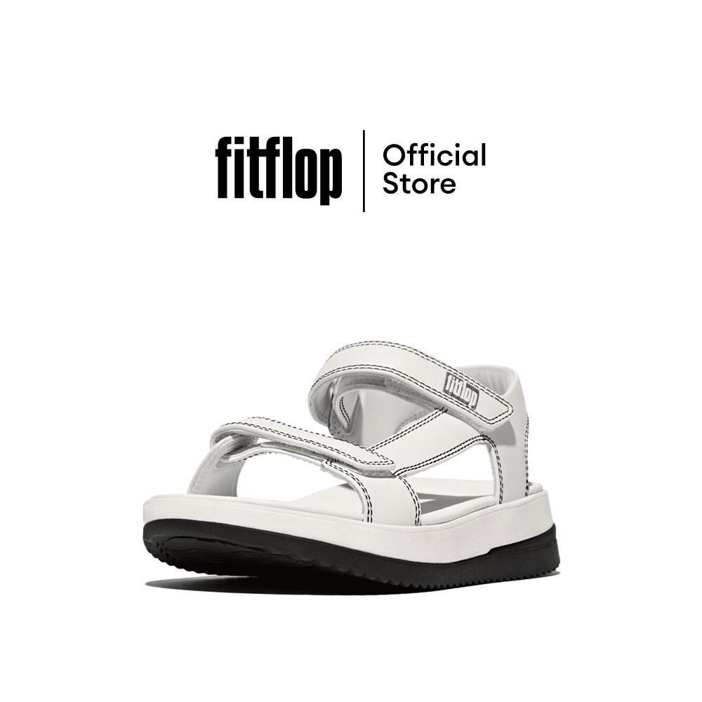 FITFLOP SURFF ADJ. CONTRAST-STITCH B/S รองเท้าแตะแบบรัดส้นผู้หญิง รุ่น IM4-328 สี URBAN WHITE BLACK