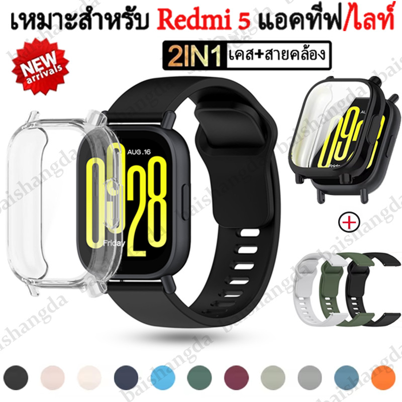 เคส TPU + สายซิลิโคนเดิม + ฟิล์มกันรอยหน้าจอสําหรับ Xiaomi Redmi Watch 5 Active case,Redmi Watch 5 Lite สายคล้องสร้อยข้อมือกีฬา Accesorios