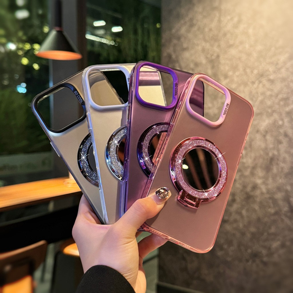 สําหรับ Tecno Camon 40 Pro 4G CM6 / Camon 40 Pro 5G CM7 / Camon 40 CM5 กรณีเงาวงกลมกระจกขาตั้งสําหรั